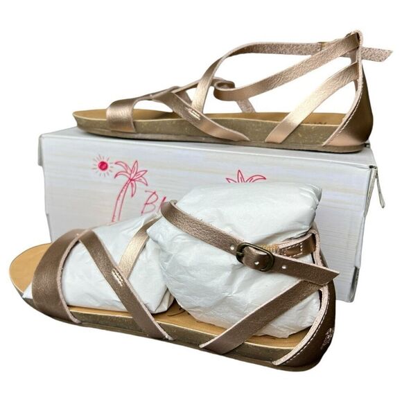 NEW Blowfish Malibu Kids Gorgeous-K Pearl Rose Gold Dyecut Sandals 4 - Picture 3 of 12